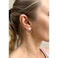 Pearl and back hoop stud earrings gold plated 925 silver