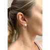 Pearl and back hoop stud earrings gold plated 925 silver