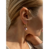 Pearl and garnet drop earrings Tierra gemstone cluster