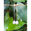 Pearl chain earrings long dangle earrings with fresh water