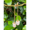 Pearl drop earrings pearl chain dangle earrings