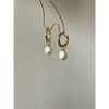 Pearl hoop earrings Cute classy pearl earrings made of gold