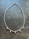 Pearl necklace with heart charms Beaded Necklaces