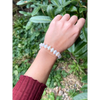 Pearl stretch bracelet baroque irregular white pearls (1