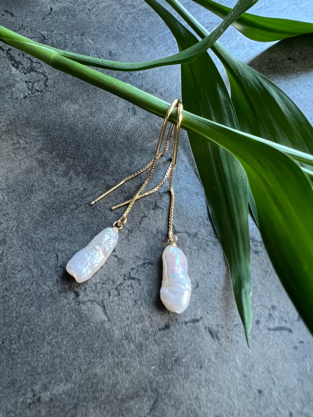 Pearl Threader Earrings Las Chapas Dangle & Drop Earrings