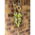 Peridot earrings Selva Peridot briolette and lapis lazuli