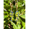 Peridot earrings Selva Peridot briolette and lapis lazuli