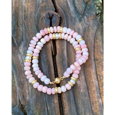 Pink opals fresh water pearls and gold vermeil beaded