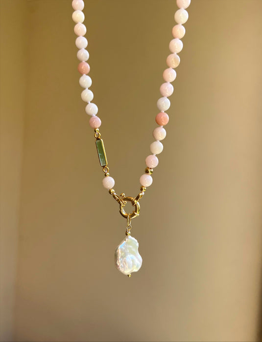 Pink Peruvian Opal Necklace Manilva Beaded Necklaces