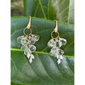 Prasiolite earrings green amethyst cluster earrings green
