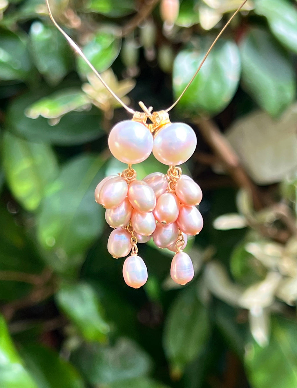 Purple Pearl Cluster Earrings Rosario Dangle & Drop Earrings