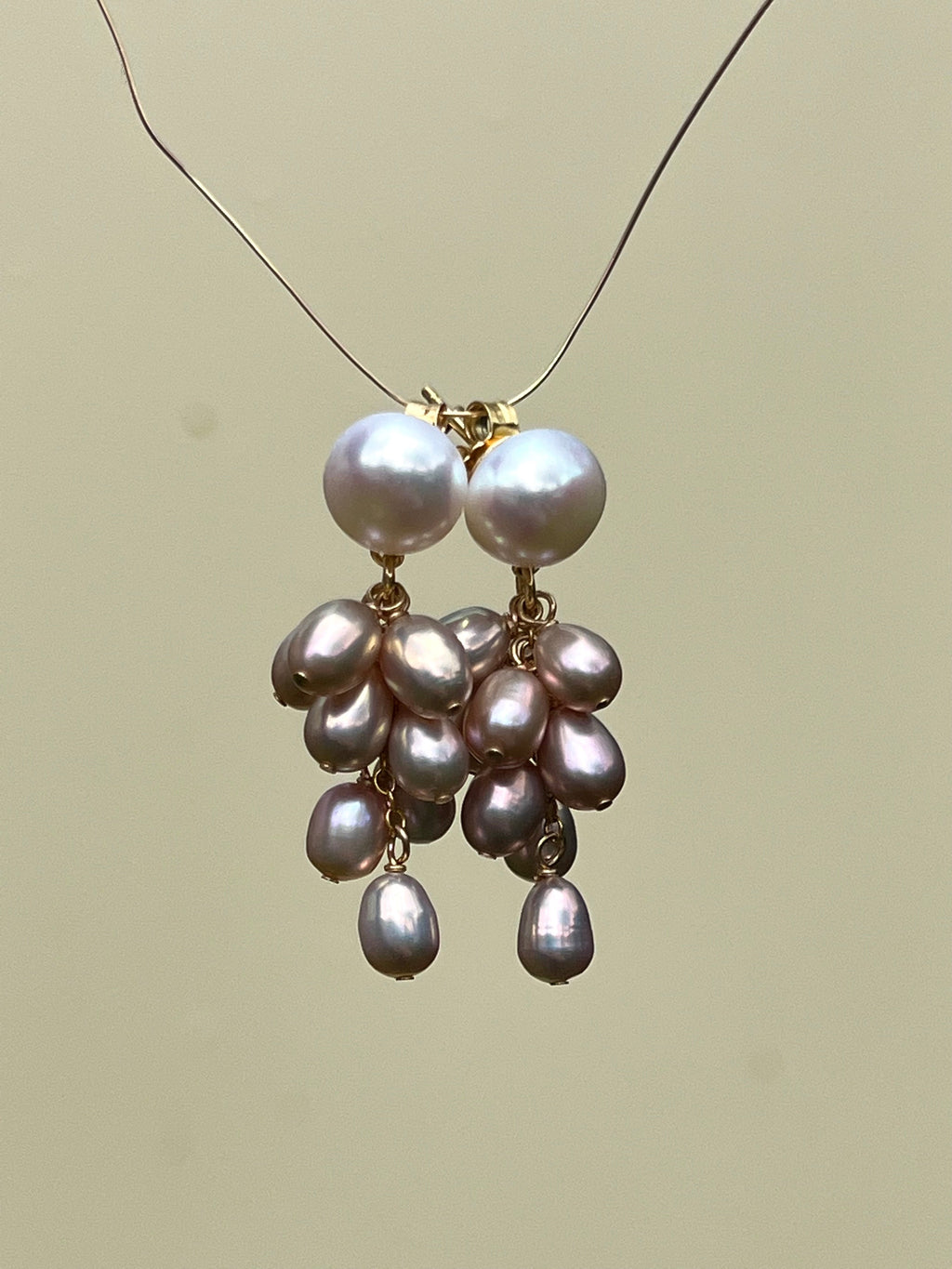 Purple Pearl Cluster Earrings Rosario Dangle & Drop Earrings