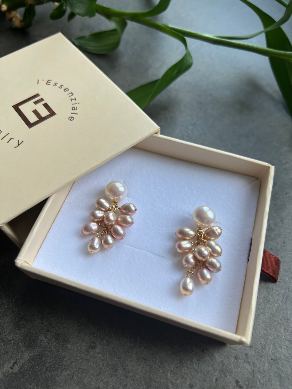 Purple Pearl Cluster Earrings Rosario Dangle & Drop Earrings