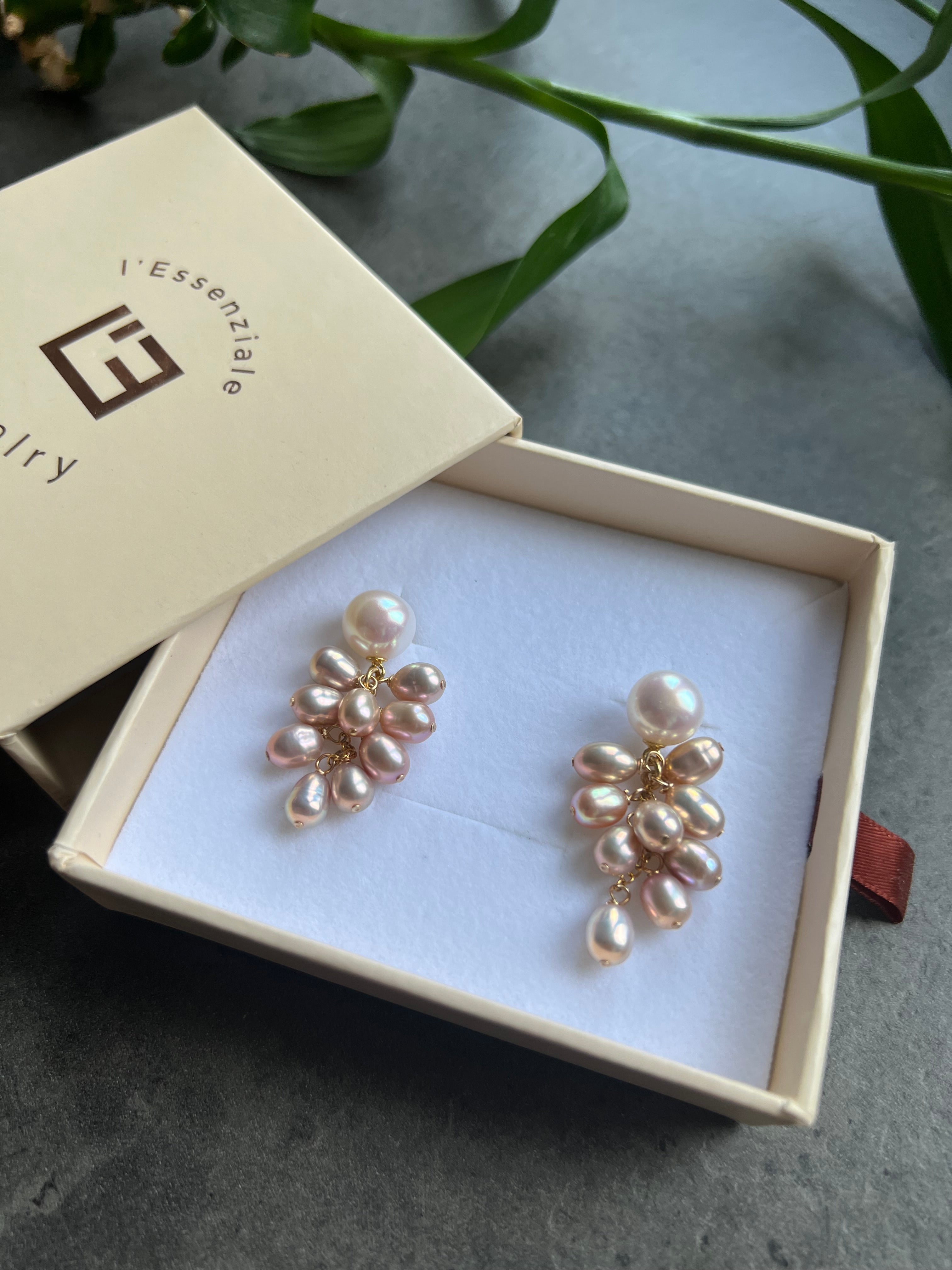 Purple Pearl Cluster Earrings Rosario Dangle & Drop Earrings