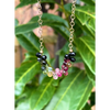 Rainbow tourmaline briolettes necklace gold plated silver