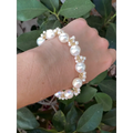Real fresh water pearl bracelet mini pearl clusters gold