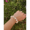 Real fresh water pearl bracelet mini pearl clusters gold