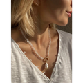 Rock crystal and baroque pearl beaded necklace Estrella Del