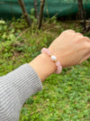 Rose Quartz Stretch Bracelet with Pearl Accent Beaded