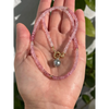 Shaded pink tourmaline necklace with Tahitian pearl pendant