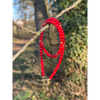 Short red bamboo coral necklace with gold filled silver
