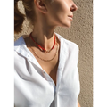Short red bamboo coral necklace with gold filled silver