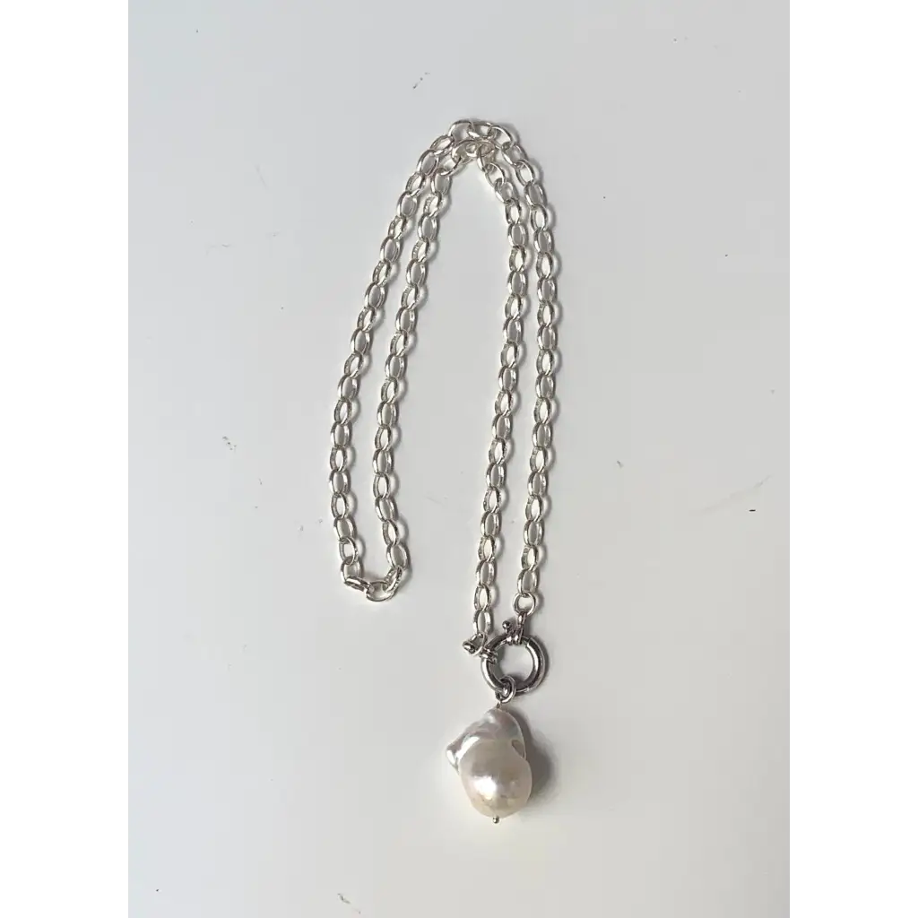 Silver 925 oversized chain with marine lock and genuine