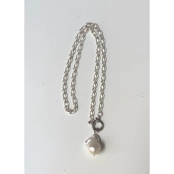 Silver 925 oversized chain with marine lock and genuine