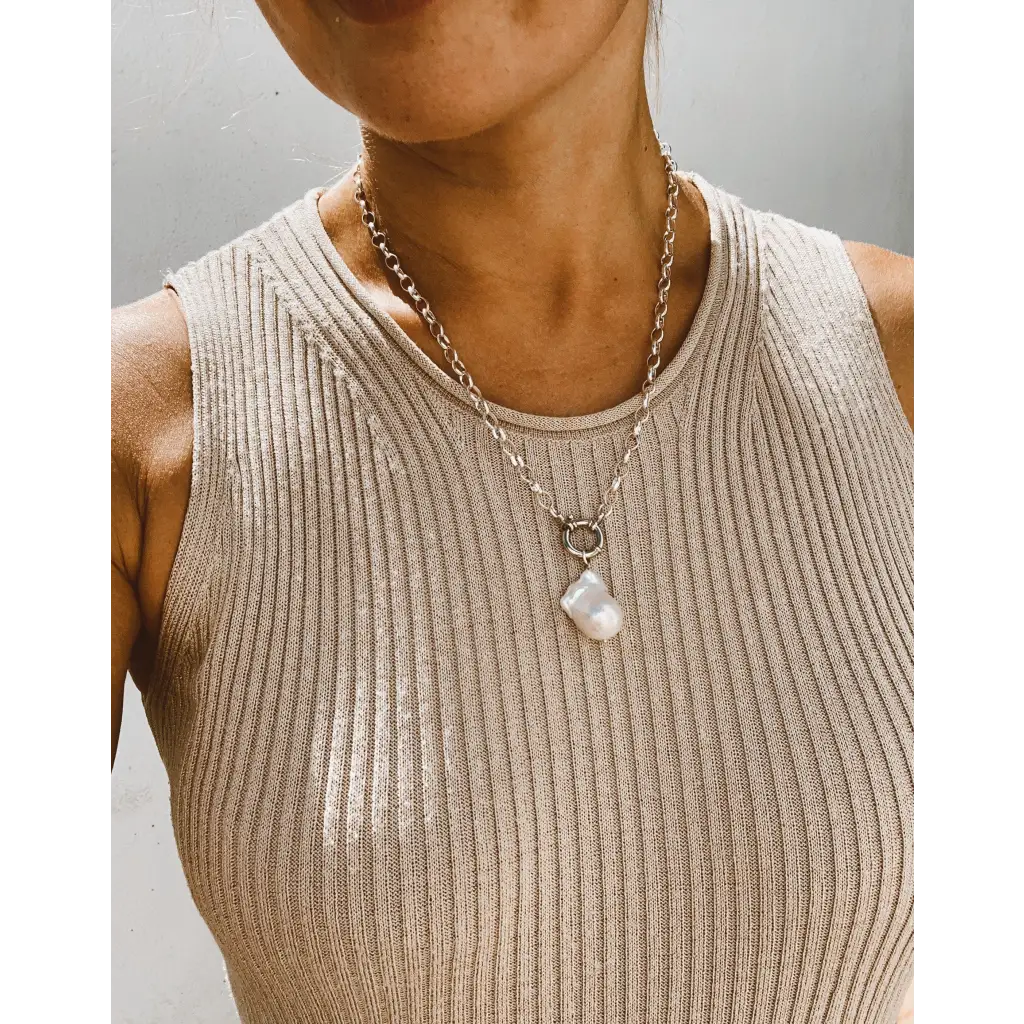 Silver 925 oversized chain with marine lock and genuine