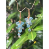 Sky blue topaz dangle earrings long topaz cluster earrings