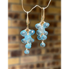 Sky blue topaz dangle earrings long topaz cluster earrings