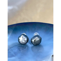 Tahitian keshi pearl stud earrings solid gold 18k
