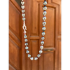 Tahitian pearl necklace with hand hammered silver hook clasp