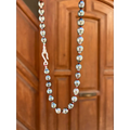 Tahitian pearl necklace with hand hammered silver hook clasp