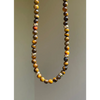 Tigers eye beaded necklace gold filled layering necklace