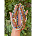 Tire gemstone beads and kasumi pearl necklace transformer