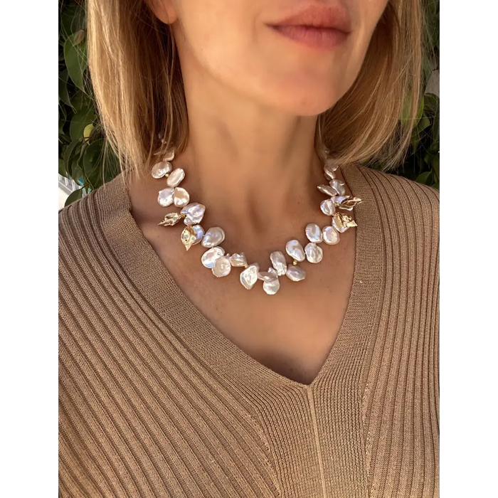 Keshi Pearl Necklace 46cm/18' in 18k Gold Vermeil on Sterling Silver and  Pearl | Jewellery by Monica Vinader