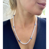 White natural pearls necklace with Chinese blue and white